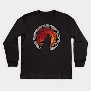 Fenrir Norse Wolf Kids Long Sleeve T-Shirt